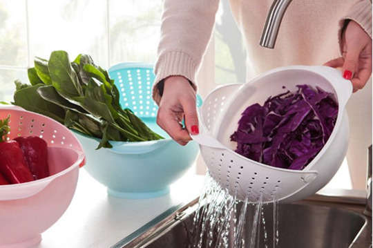 不怕食物滑落洗米蔬果沥水篮 1入起