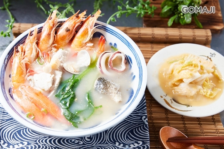 舜發鵝肉蒸的鮮龍蝦海鮮粥