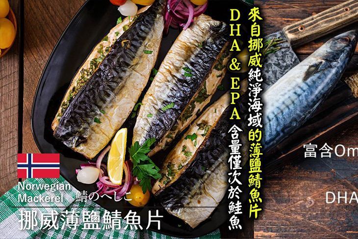 金海昌水產 挪威薄鹽鲭魚片6片 160g 片 超值優惠方案 Gomaji夠麻吉