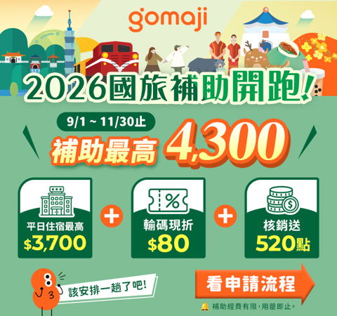 2026國旅補助開跑！補助最高拿4300