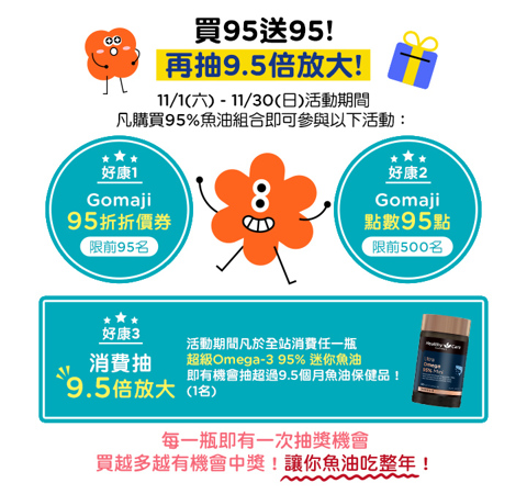 魚油，好朋油 | 買95送95再抽9.5倍放大