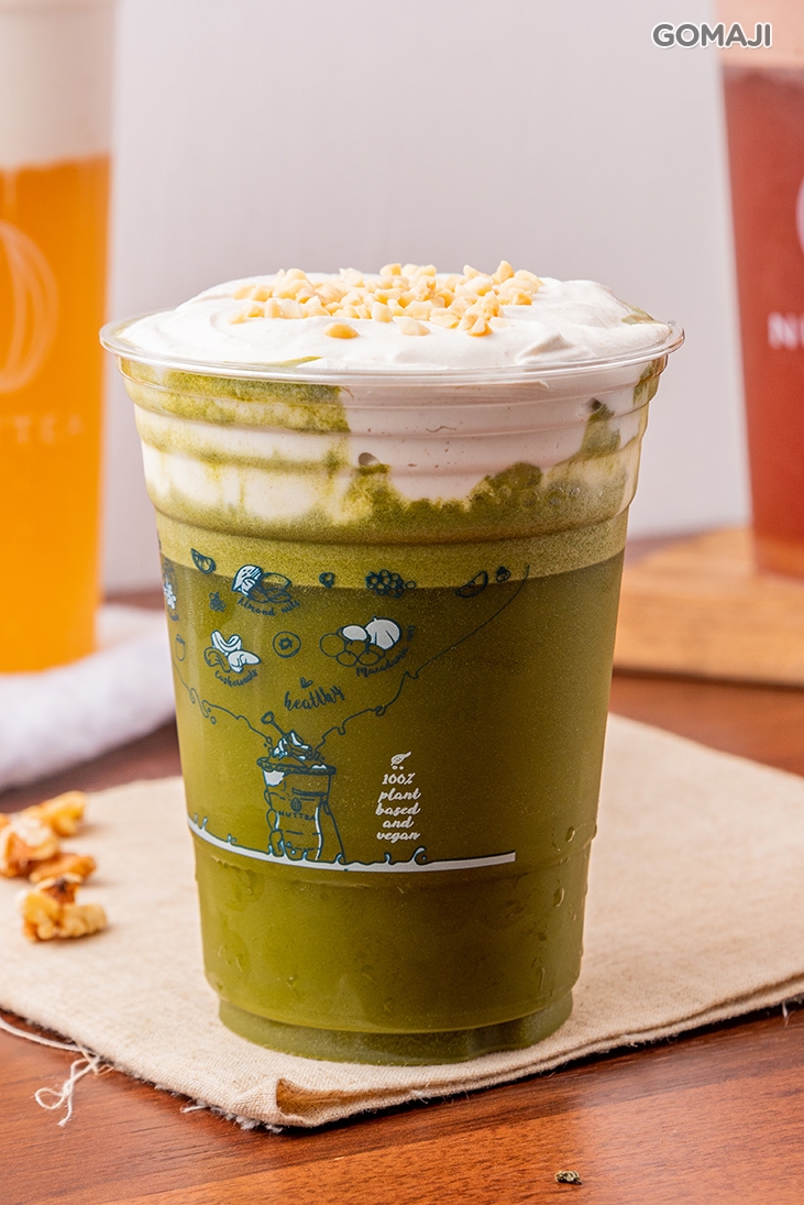 宇治抹茶堅果奶蓋茶