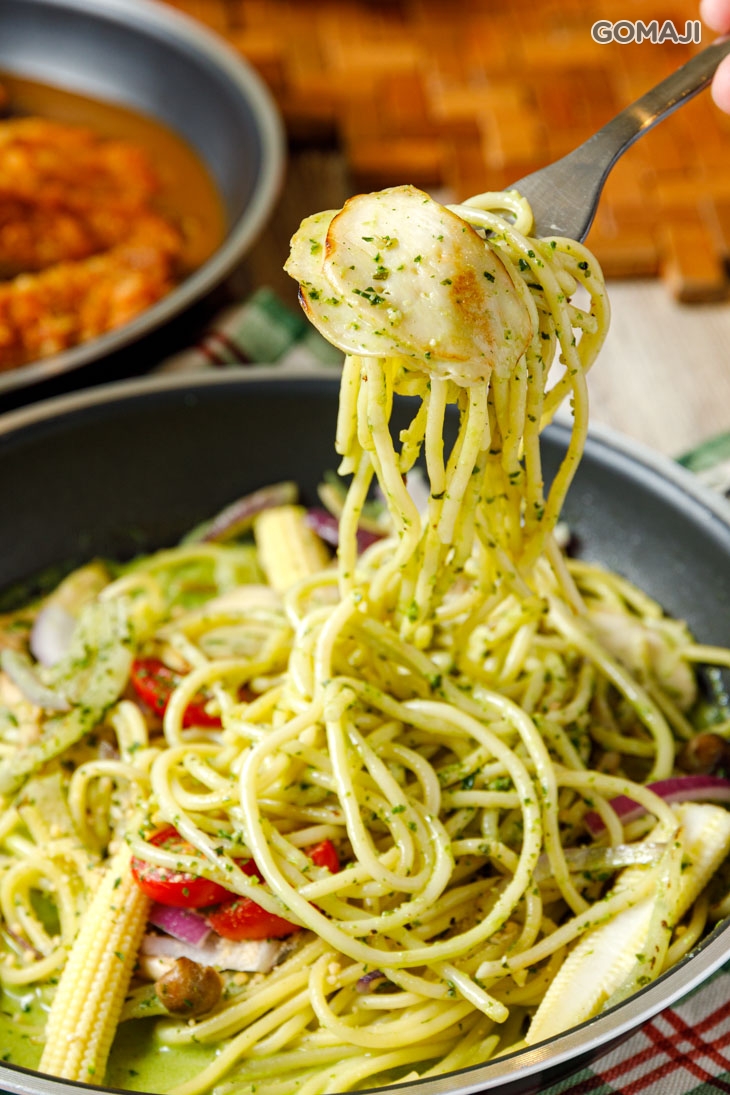 青醬菇菇義大利麵