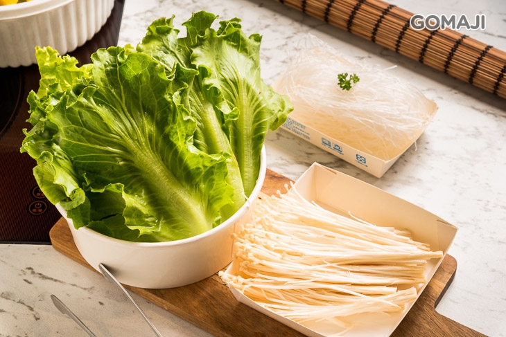 金針菇一份+當日季節時蔬一份+冬粉