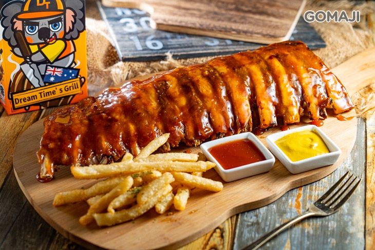 火烤澳洲風味豬肋排(單點附薯條) 