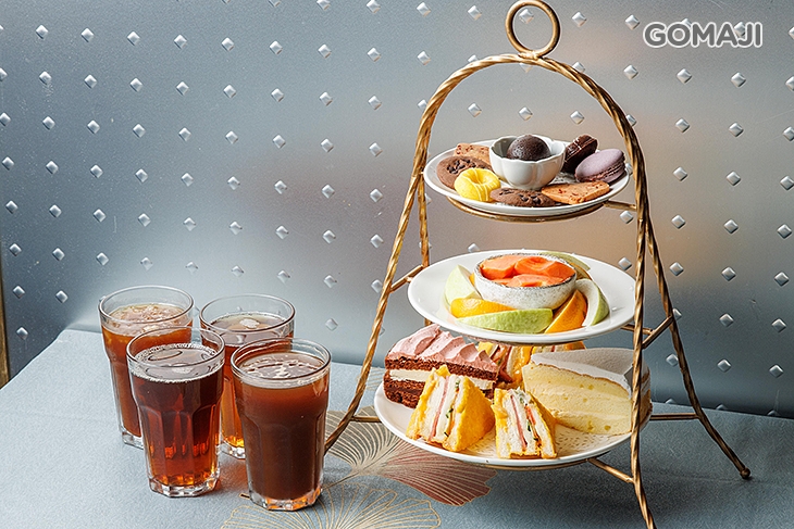 三層式下午茶一組+飲品四杯