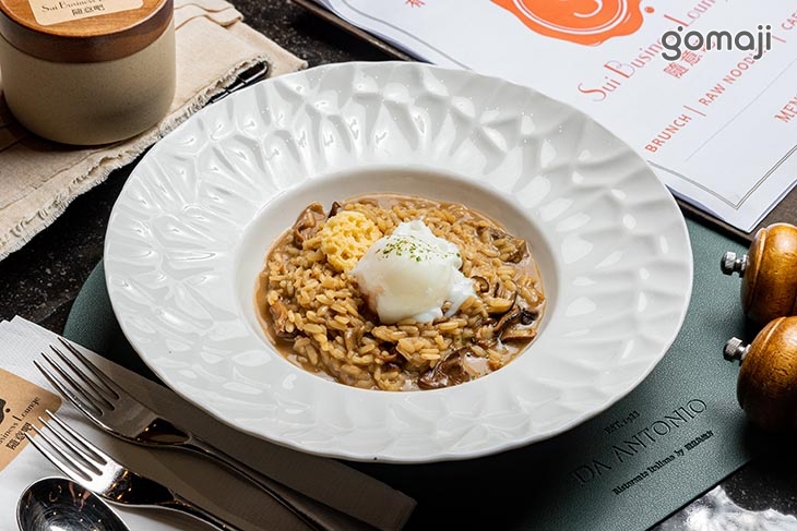 牛肝菌水波蛋野菇燉飯(素)