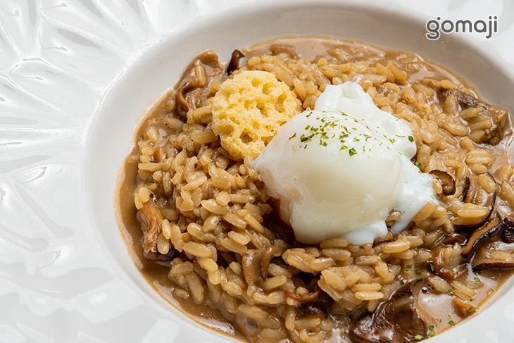 牛肝菌水波蛋野菇燉飯(素)