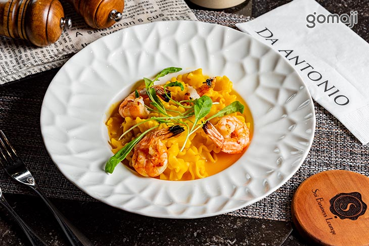 南瓜醬鮮蝦自家南瓜裙襬麵