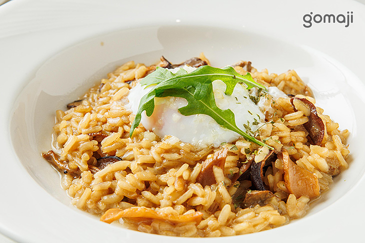 帕瑪森牛肝菌野菇燉飯水波蛋(蛋奶素)