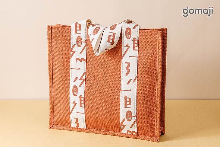 暖磚紅麻布手提袋