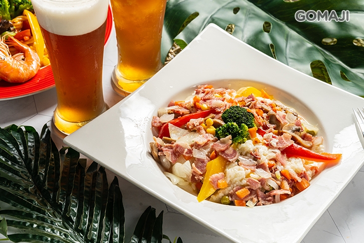 青醬奶油培根燉飯