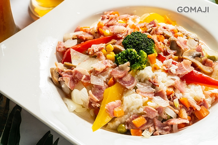 青醬奶油培根燉飯