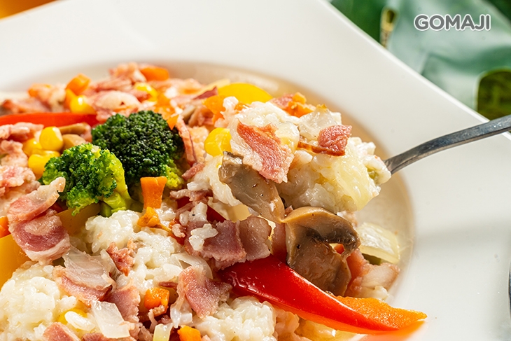 青醬奶油培根燉飯