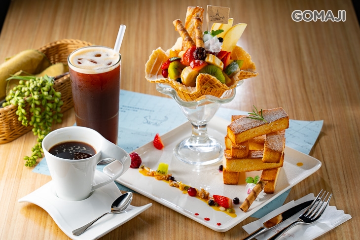 超值雙人下午茶〈香蕉巧克力冰淇淋蜜糖塔/綜合野莓冰淇淋蜜糖塔/水果百匯冰淇淋蜜糖塔/草莓冰淇淋蜜糖塔/香蕉巧克力冰淇淋鬆餅/綜合野莓冰淇淋鬆餅 六選一 + 紅茶奶蓋/綠茶奶蓋/義式濃縮咖啡/黑咖啡/蔗香紅茶/蔗香綠茶 六選二〉