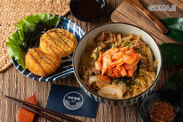 泡菜壽喜豚丼 + 日式可樂餅一份