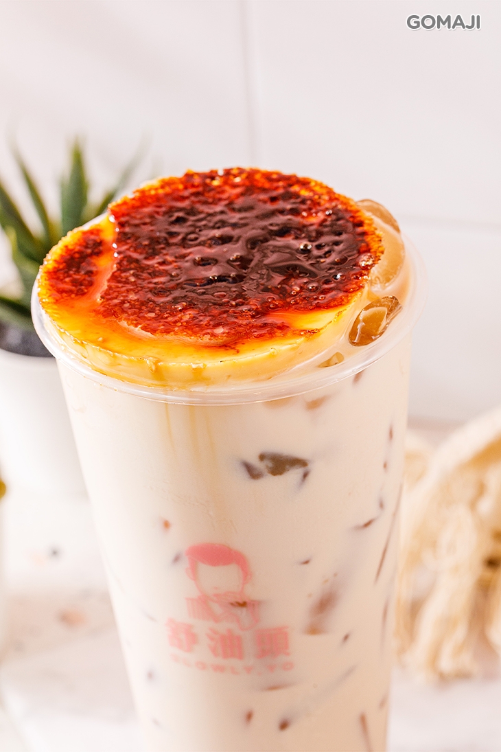 炙燒烤布丁著蜒奶茶 