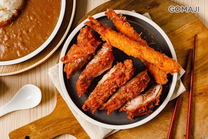 日式咖哩(蝦兩隻+雞腿排)