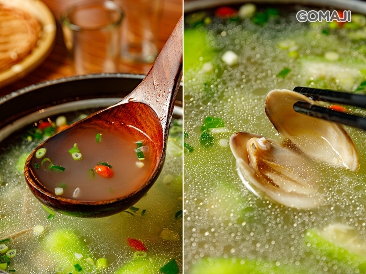 枸杞酒蒸絲瓜牛奶貝清湯