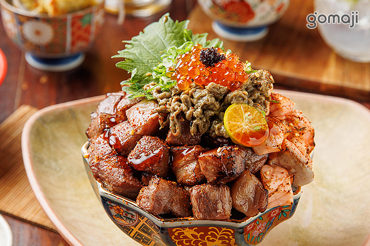 爆鮭蟹膏和牛丼