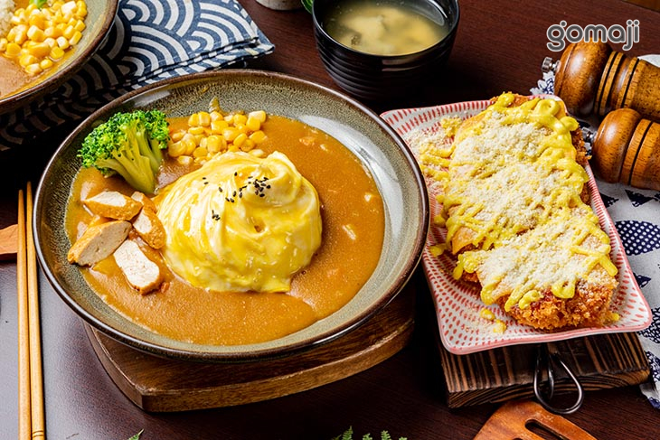 日式咖哩飯+蛋包+日式炸蝦