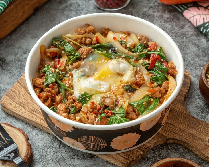 打拋豬肉丼(辣)