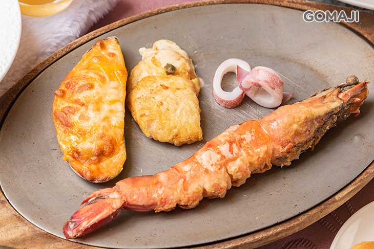 鐵扒海鮮(大明蝦+鮮魚+魷魚+貝類)