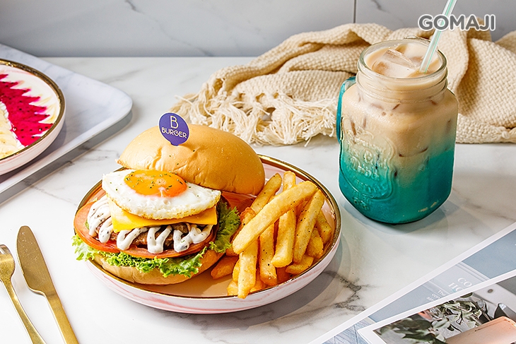 松露野菇牛排蛋堡套餐 