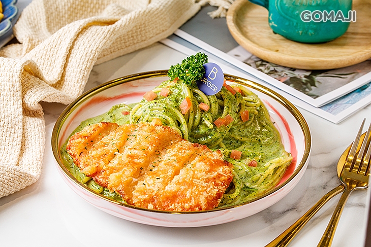 義式青醬炸蝦麵