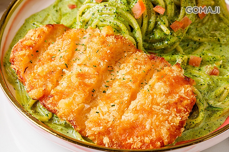 義式青醬炸蝦麵