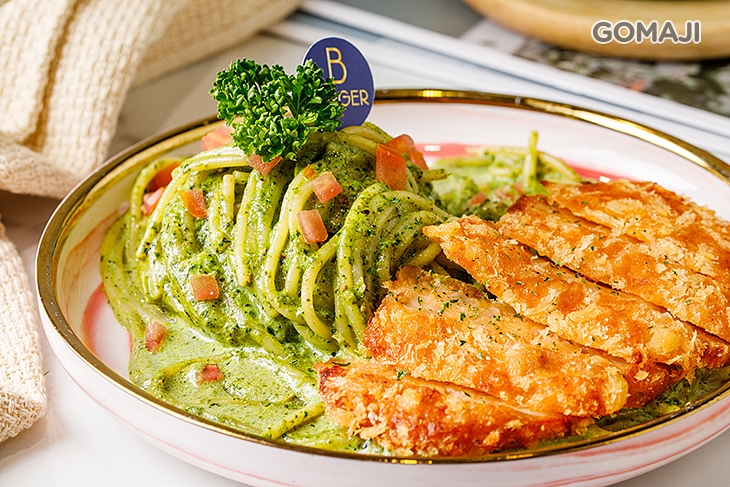 義式青醬炸蝦麵