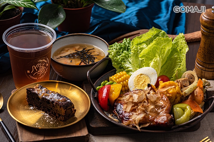 蒲燒烤雞腿套餐＋紅玉紅茶＋主廚甜品＋每日湯品