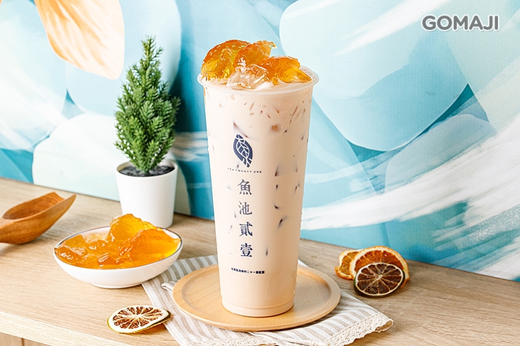 白桃凍魚池奶茶