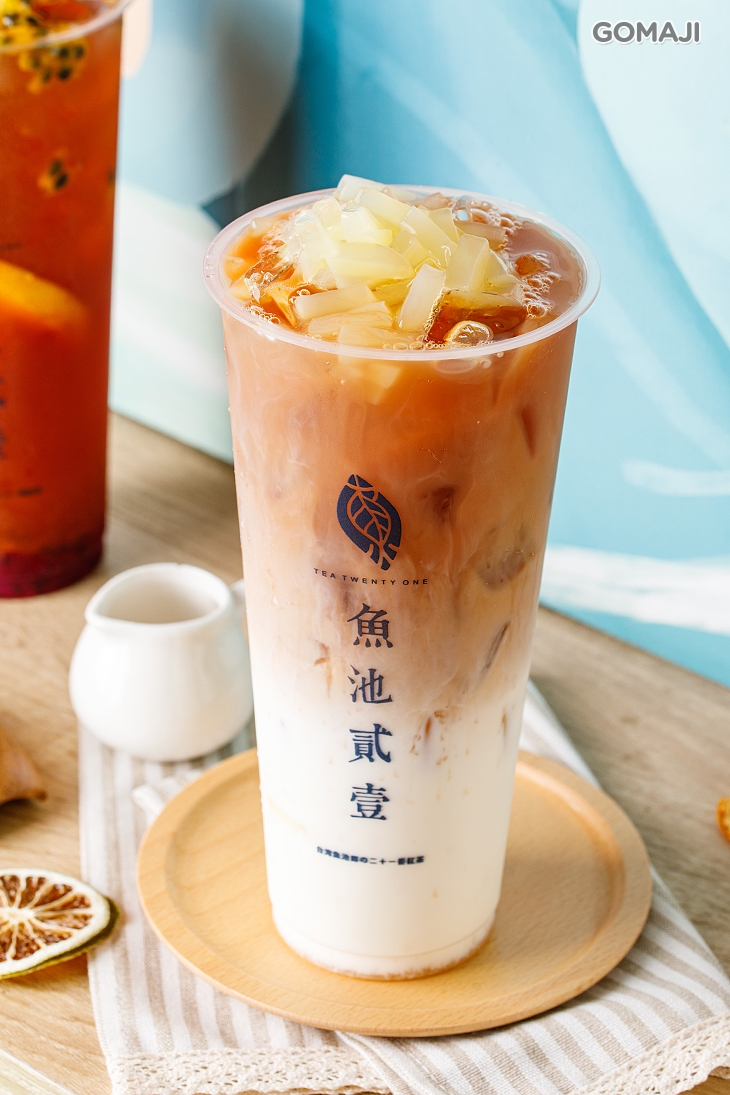 鳳梨椰果鮮奶茶 