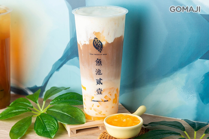 蓋世芒果椰果紅玉拿鐵