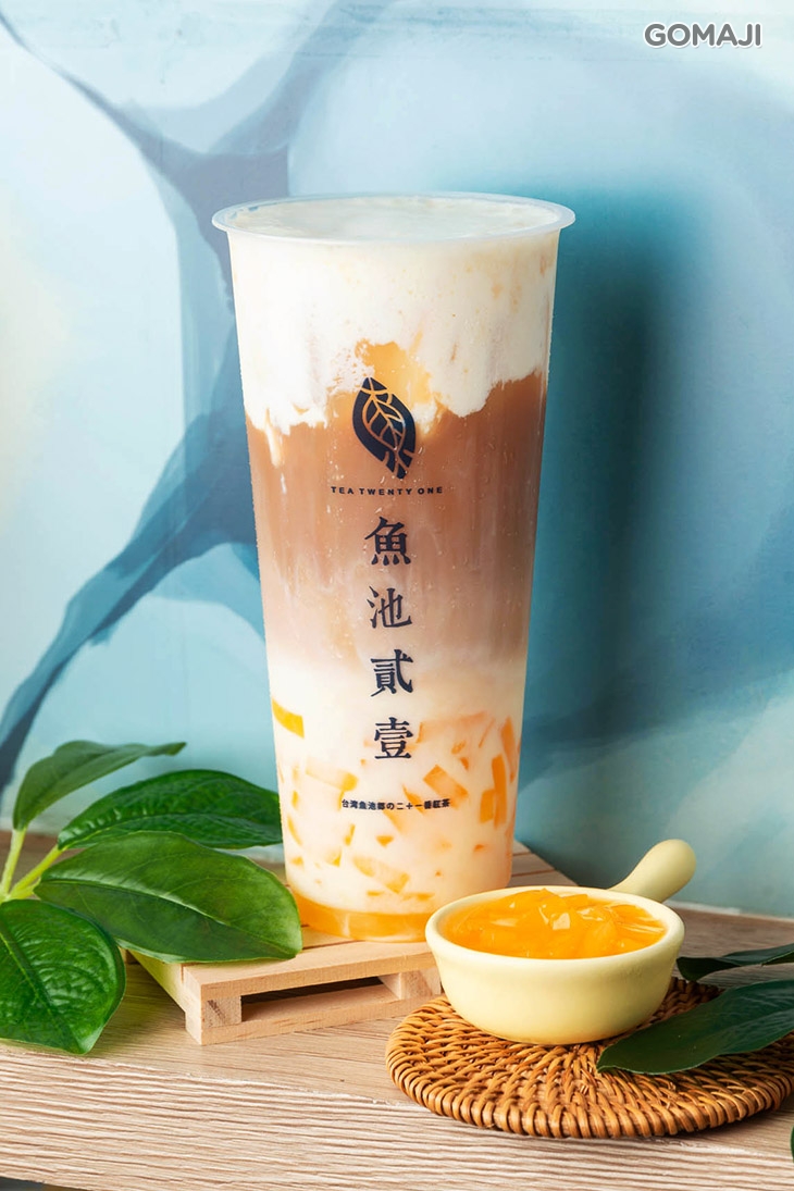 蓋世芒果椰果紅玉拿鐵