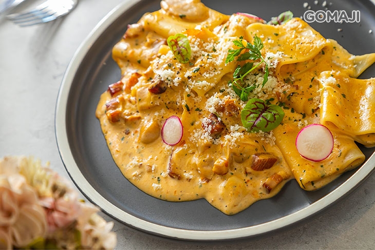 厚培根起司大水管麵