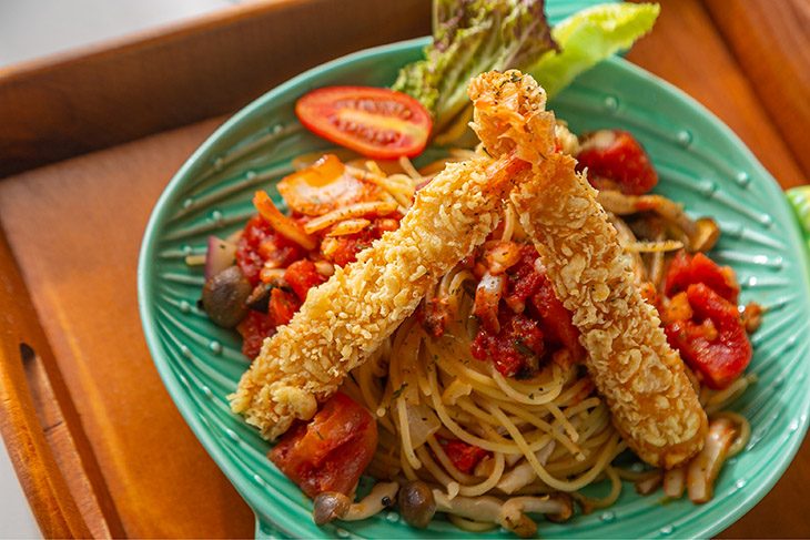 墨西哥莎莎火山炸蝦義大利麵