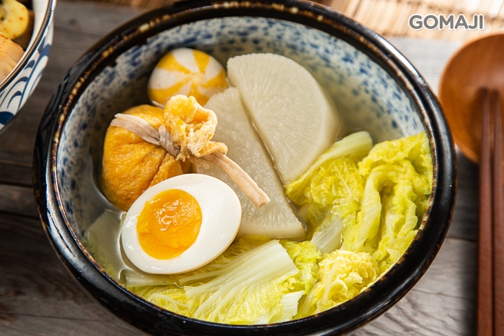 關東煮( 娃娃菜，蘿蔔，魚卵福袋，海膽小包，溫泉蛋 )