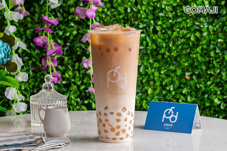 香島紅拿鐵+白玉珍珠 