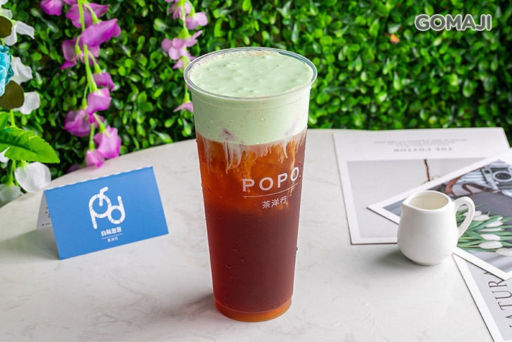 哈密瓜泡泡奶蓋紅