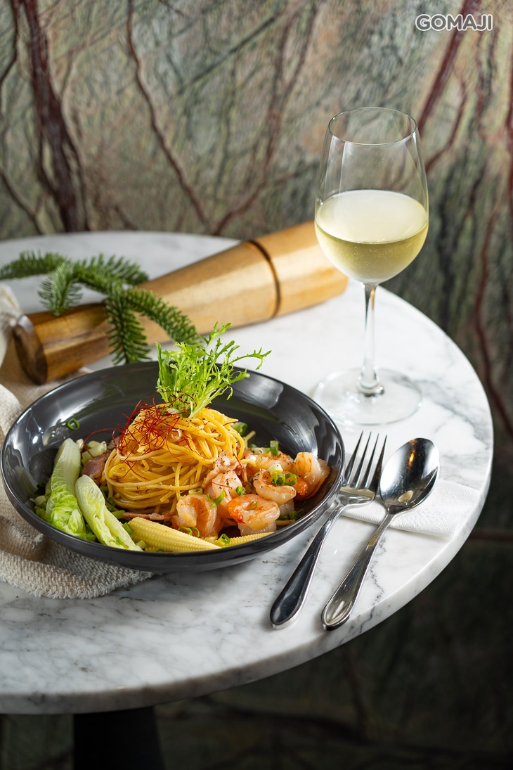  和風三星蔥蝦仁義大利麵