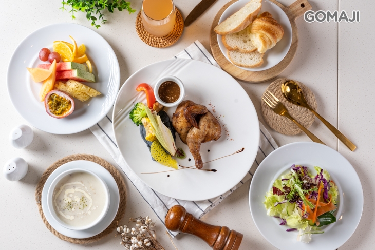 義大利香料烤春雞佐雞肉汁+歐美自助式沙拉吧吃到飽