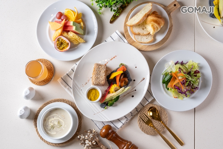 蜂蜜芥末鮭魚佐普羅旺斯燉菜+歐美自助式沙拉吧吃到飽