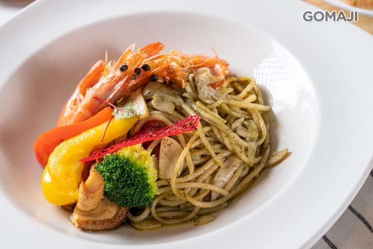 青醬鮮蝦義大利麵