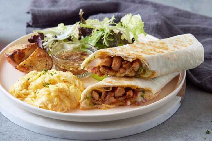 美式辣烤雞熱壓起司捲餅早午餐