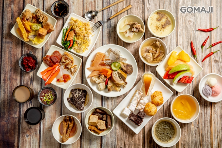  豪華自助沙拉吧吃到飽：湯品、炸物、沙拉、熟食、甜點、飲料、冰品等內用無限自助享用