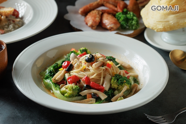 清炒時蔬野菇義大利麵