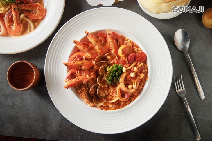 波隆那紅酒肉醬海鮮總匯燉飯