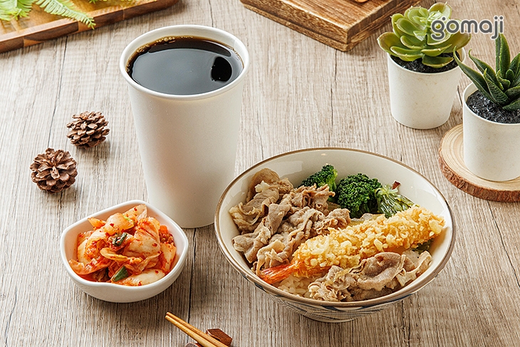 炸蝦牛肉丼套餐 